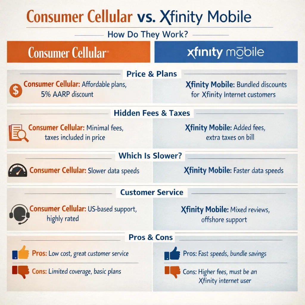 Consumer Cellular vs Xfinity Mobile