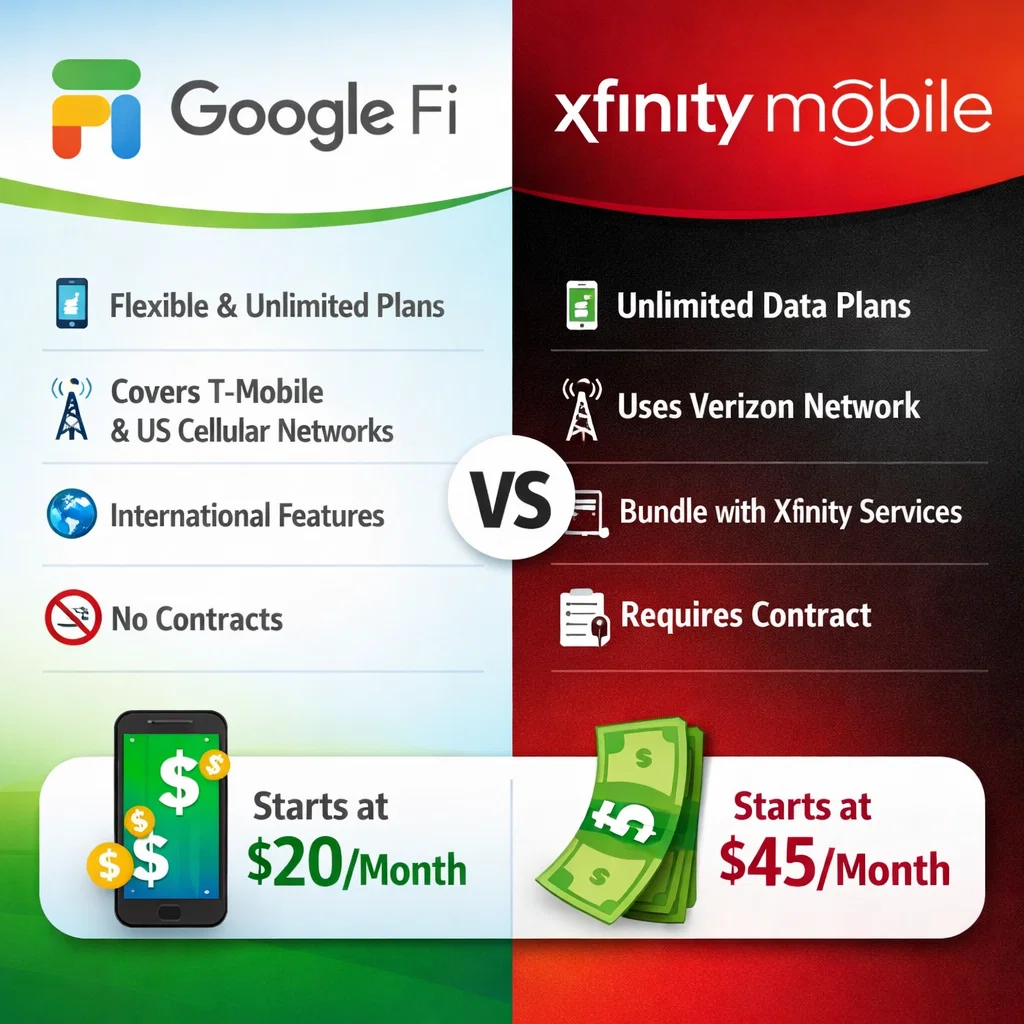 Google Fi vs Xfinity Mobile