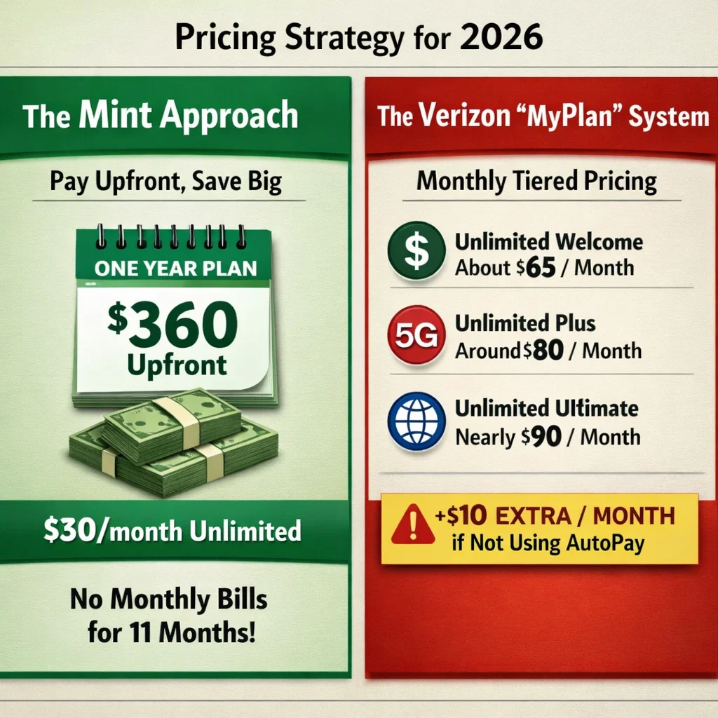 Mint Mobile Vs Verizon Pricing Strategy for 2026