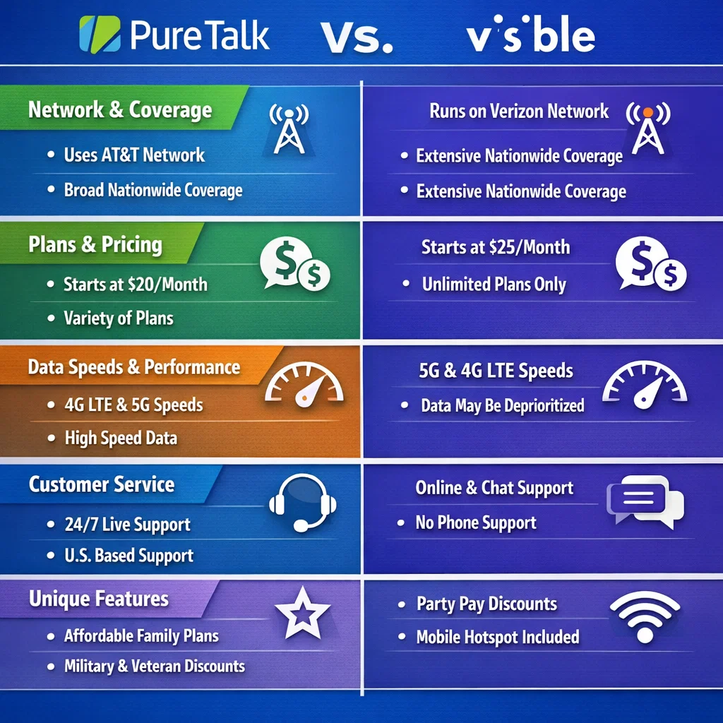 Pure Talk Vs Visible