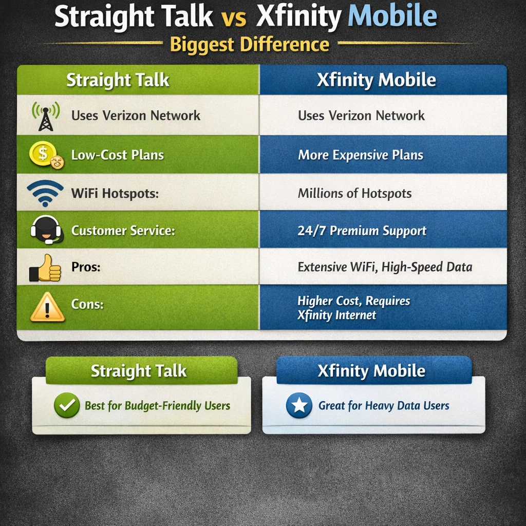 Straight Talk vs Xfinity Mobile