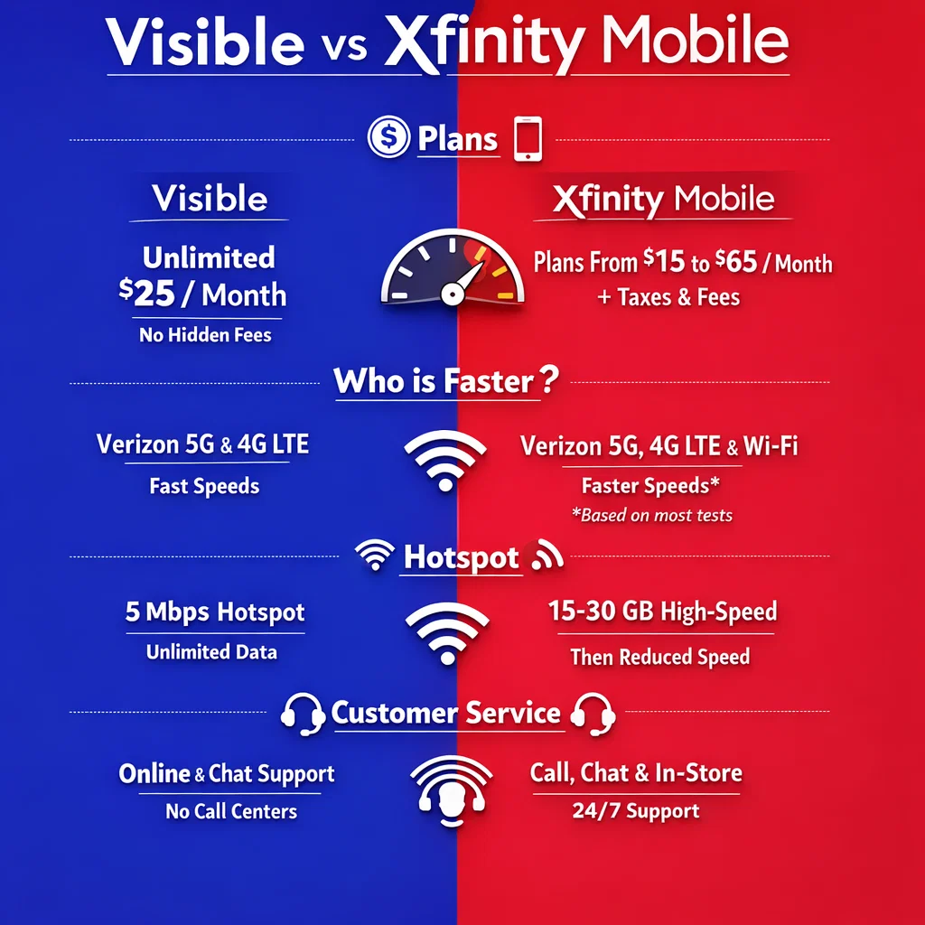 Visible vs Xfinity Mobile