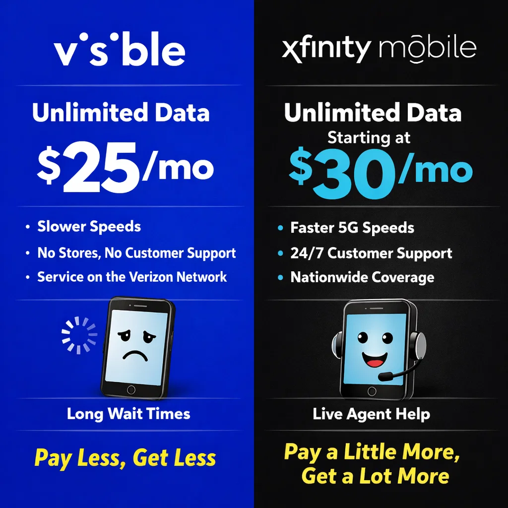 Visible vs Xfinity Mobile