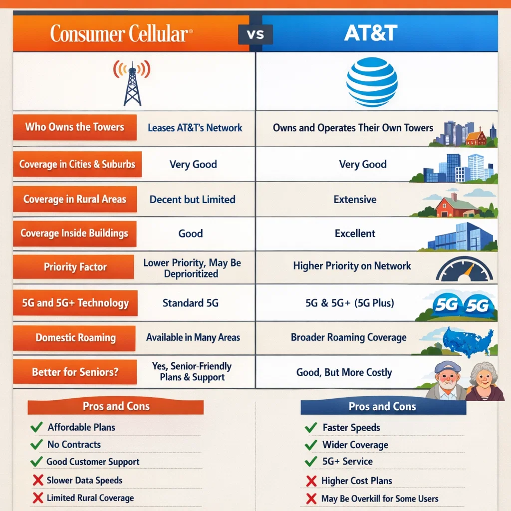 Consumer Cellular vs Att Coverage