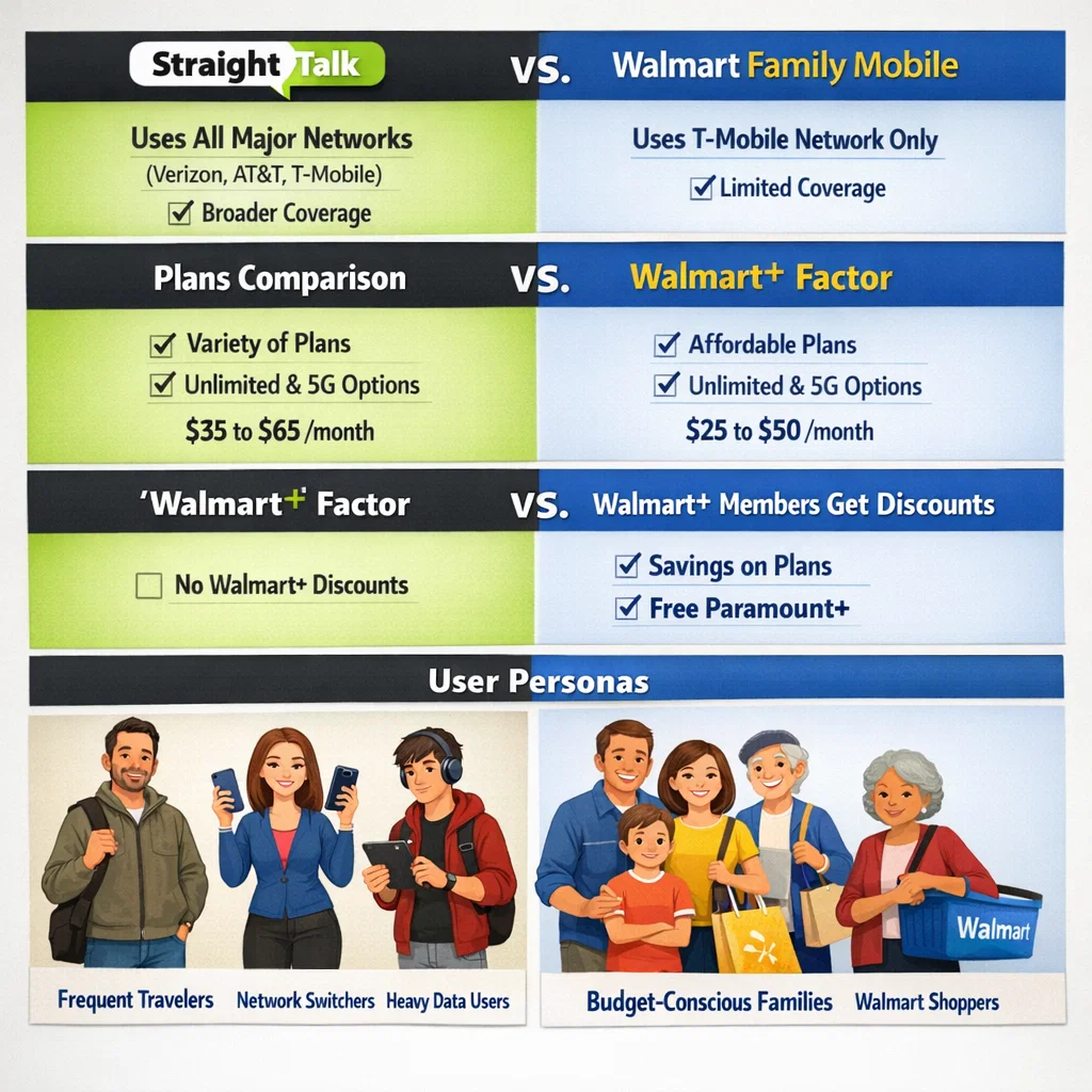 Straight Talk vs Walmart Family Mobile