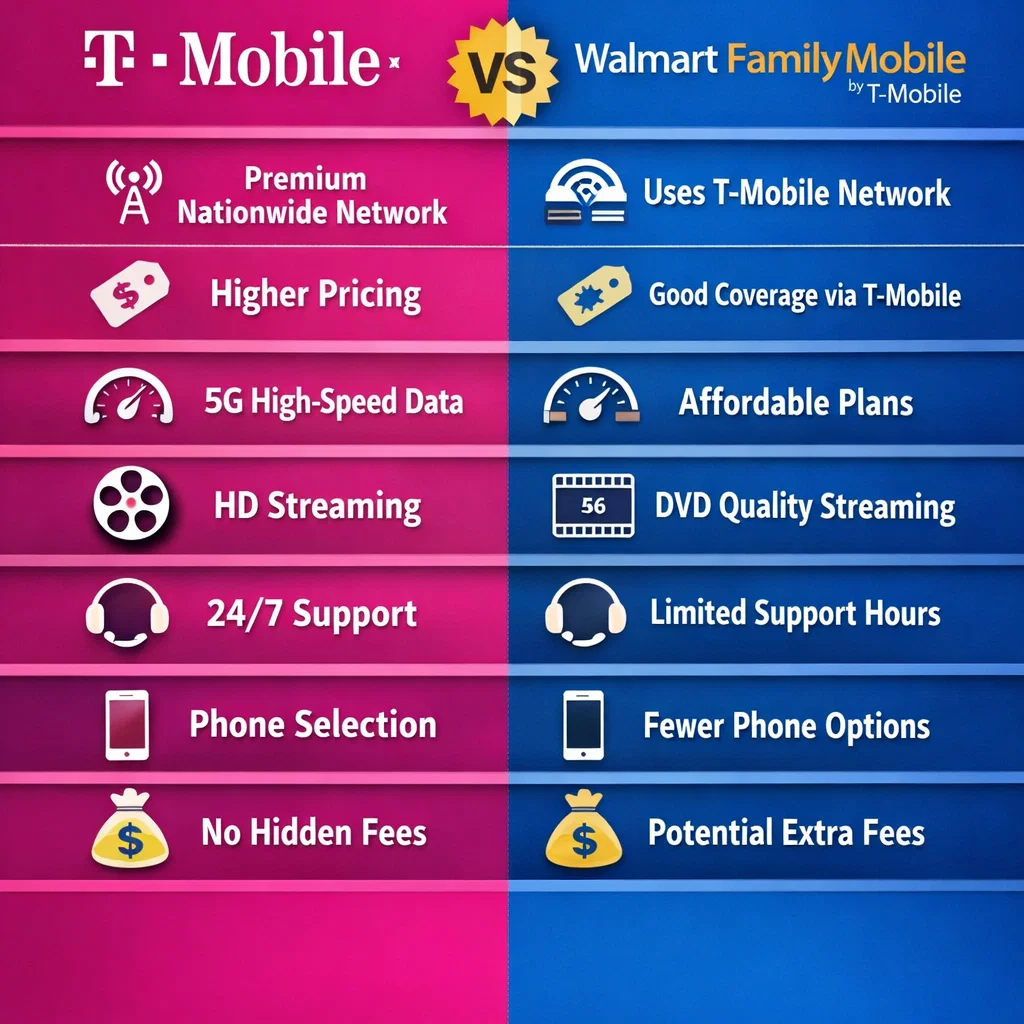 T-Mobile vs Walmart Family Mobile