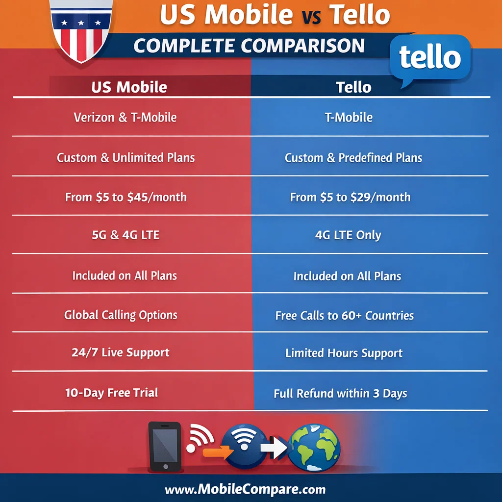 US Mobile vs Tello