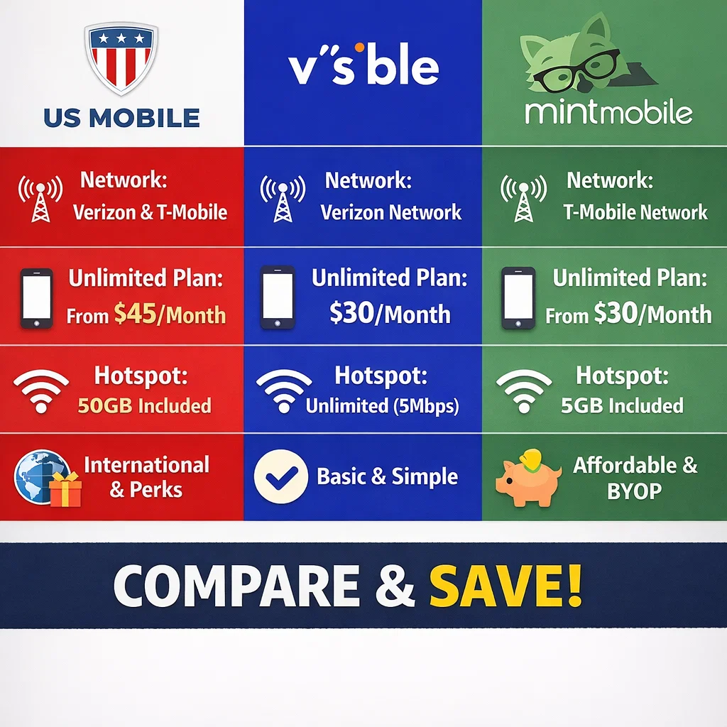 US Mobile vs Visible vs Mint