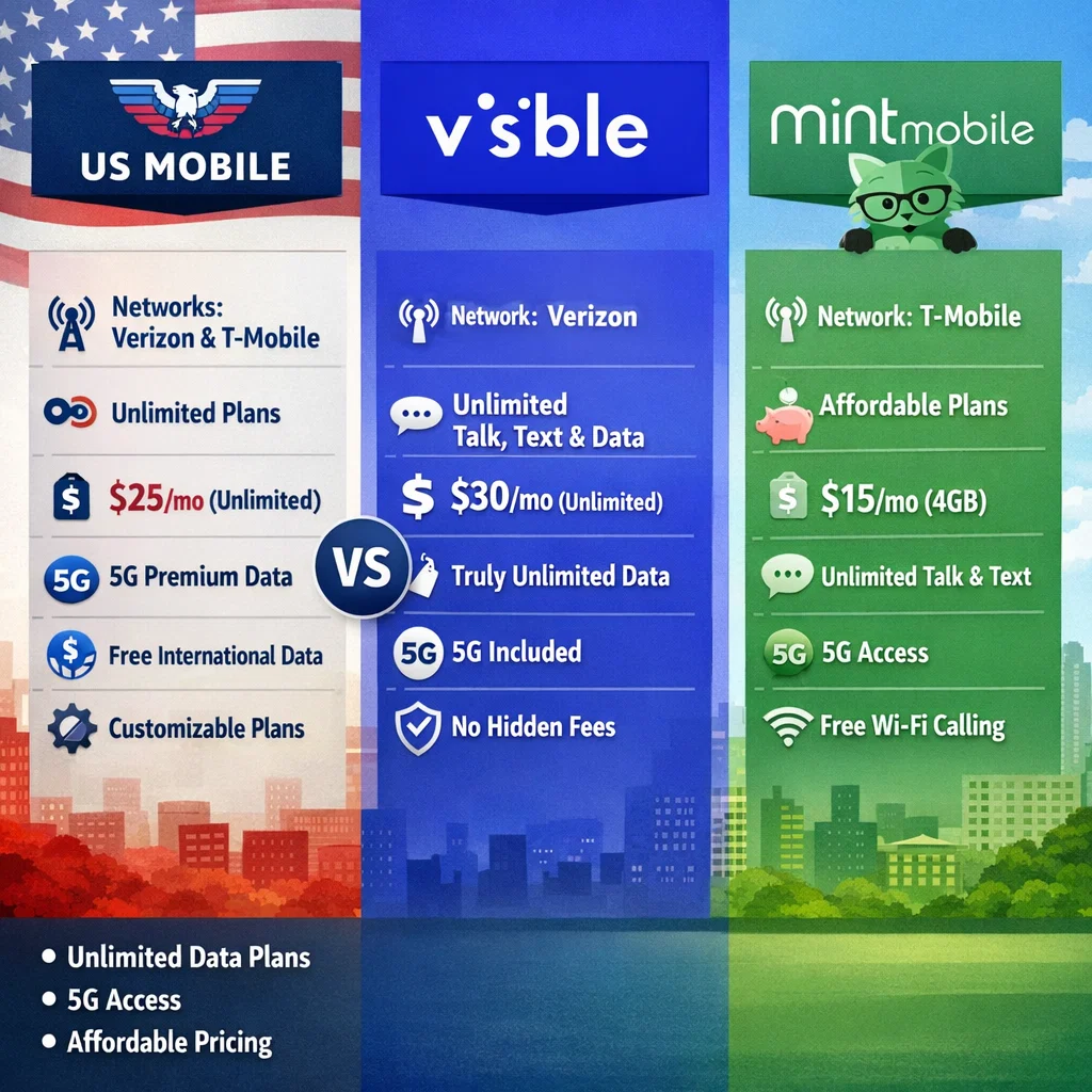 Us Mobile vs Visible vs Mint Mobile