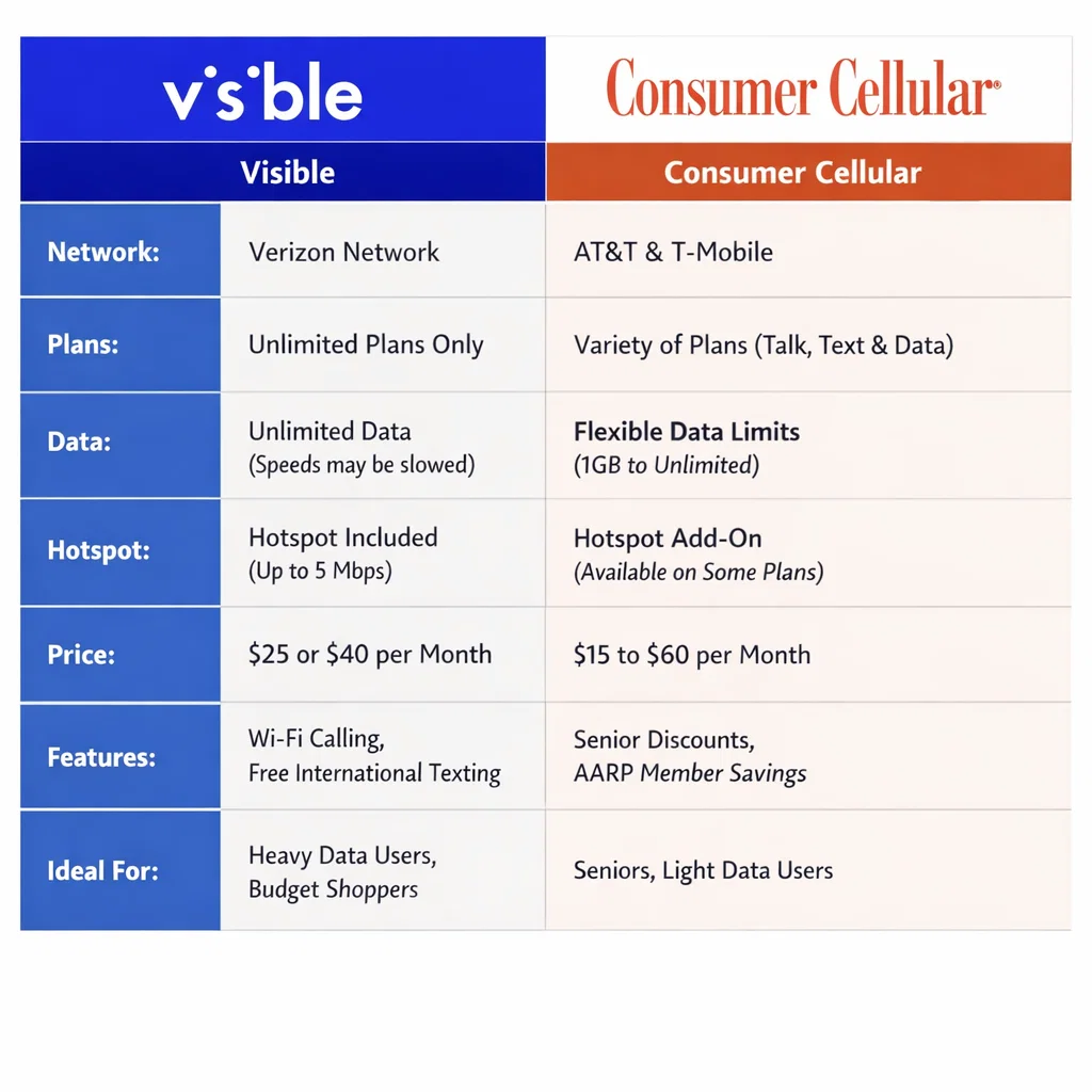Visible vs Consumer Cellular