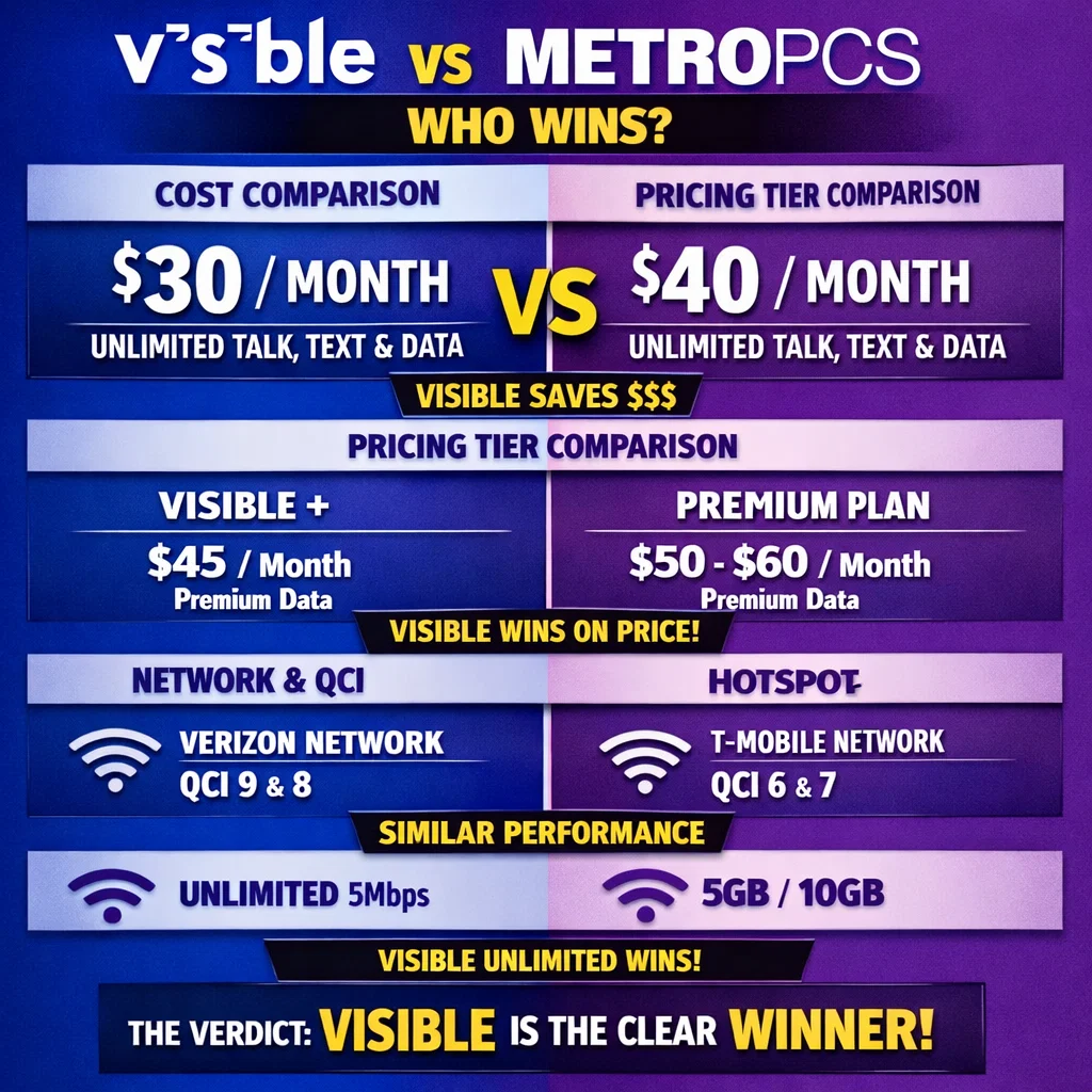 Visible vs MetroPCS Visible vs MetroPCS